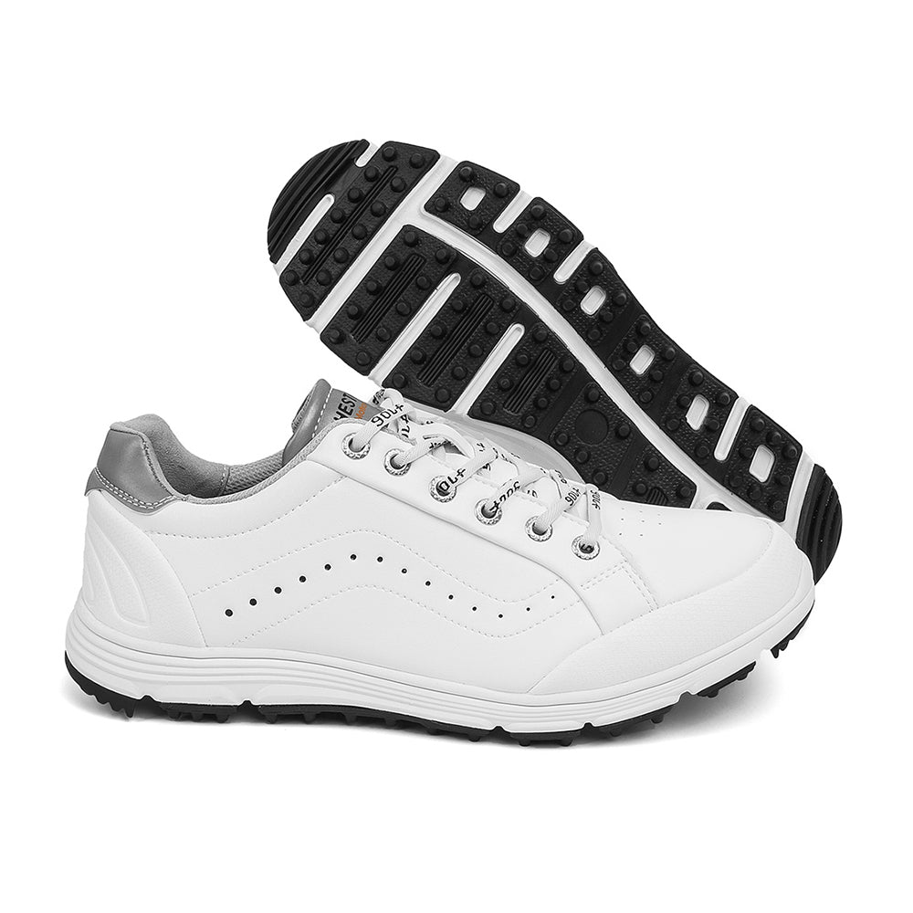 Ask Echo G718 Men's Breathable Spikeless Golf Shoes / White