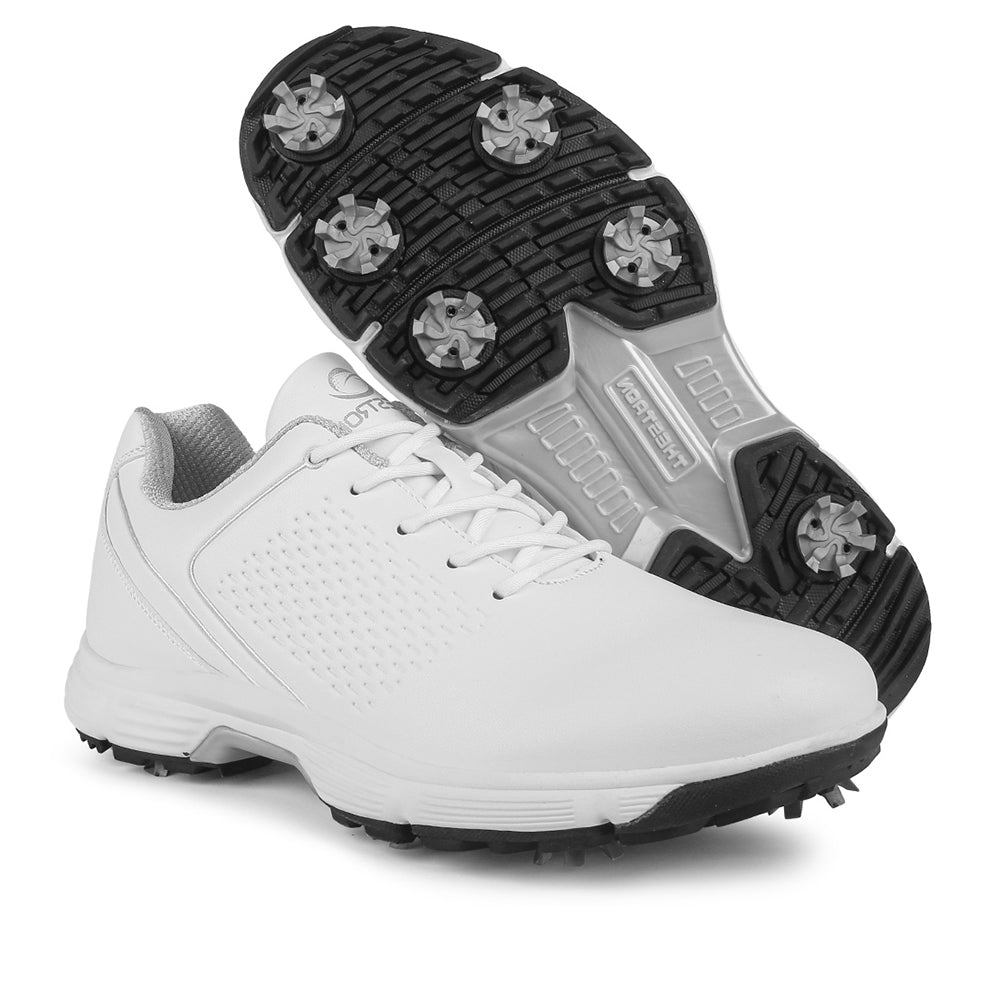 Ask Echo G617 Men's Professional Spikes Golf Shoes / White