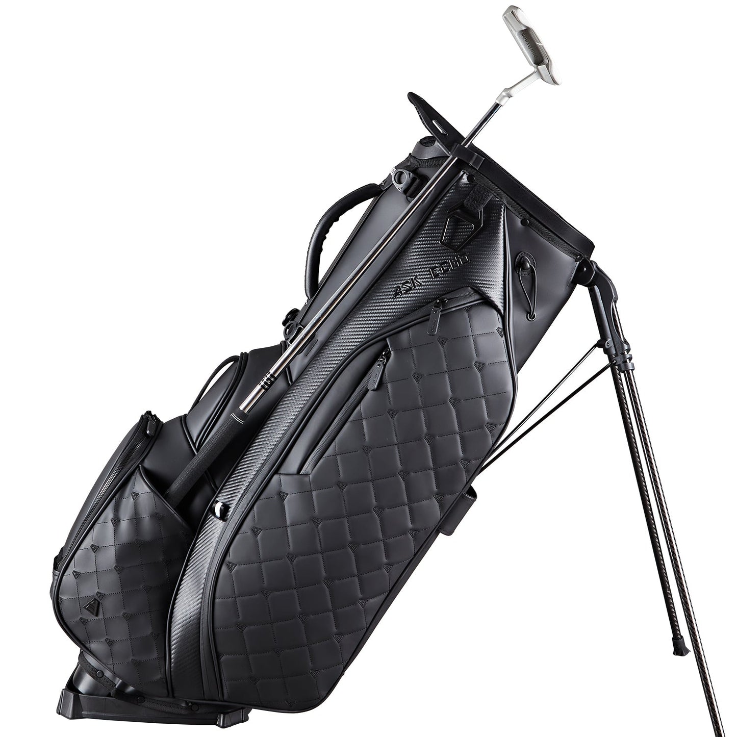 Ask Echo 2025 Prestige-14 Way Full Length Hybrid Leather Stand Bag / Black