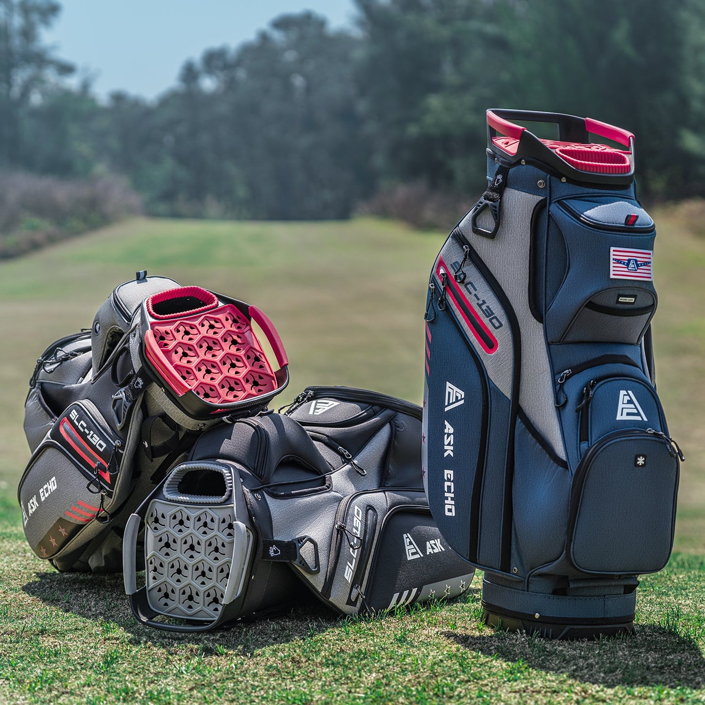 Ask Echo 2024 SLC-130 15 Way Full Length Dividers Golf Soundless Cart Bag / Black