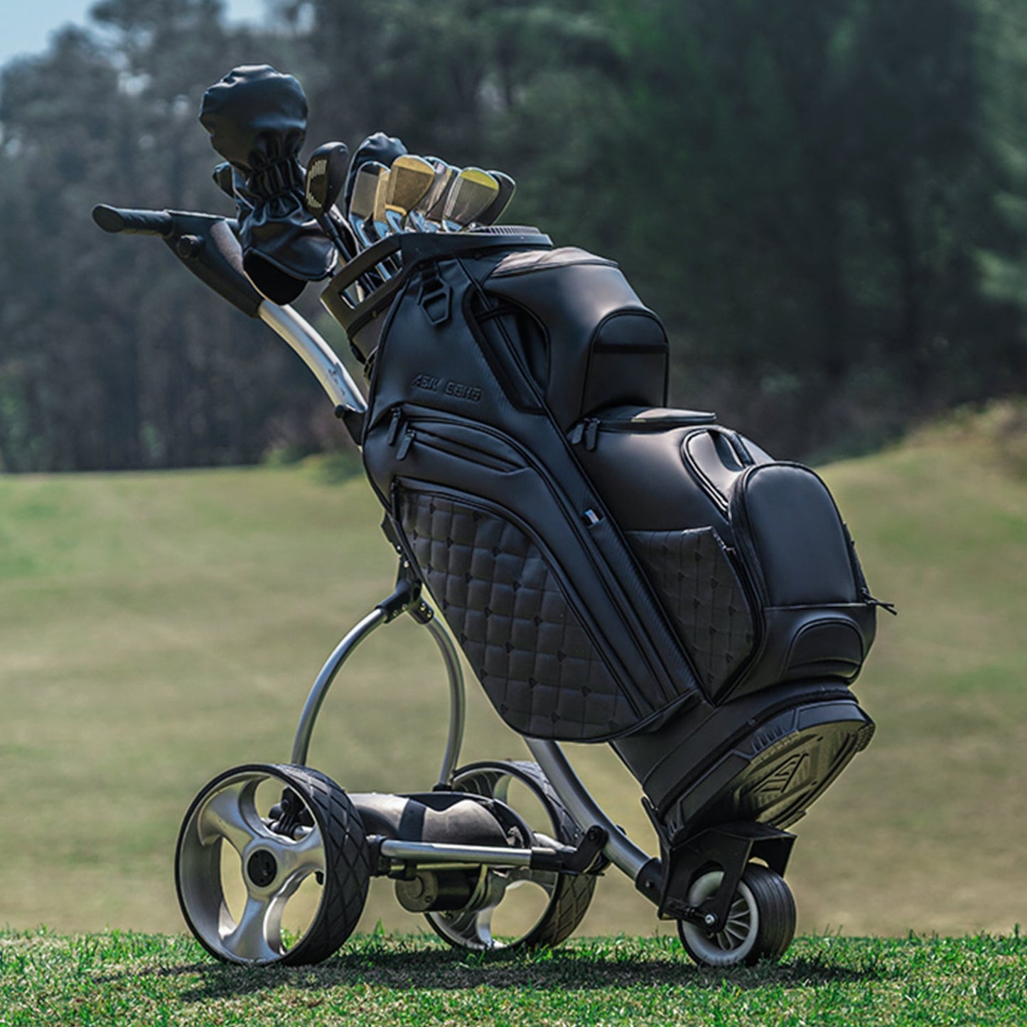 Ask Echo 2024 SLC-130LE Luxury 15 Way Full Length Dividers Golf Soundless Synthetic Leather Cart Bag