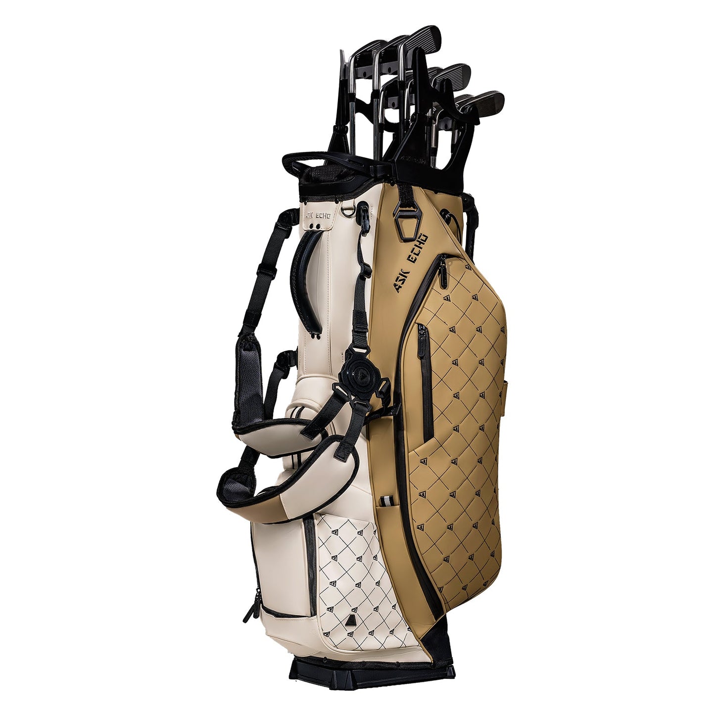 Ask Echo 2025 Prestige-14 Leather Stand Bag and Pendor Lock Club Organizer Bundle / Toasted Almond