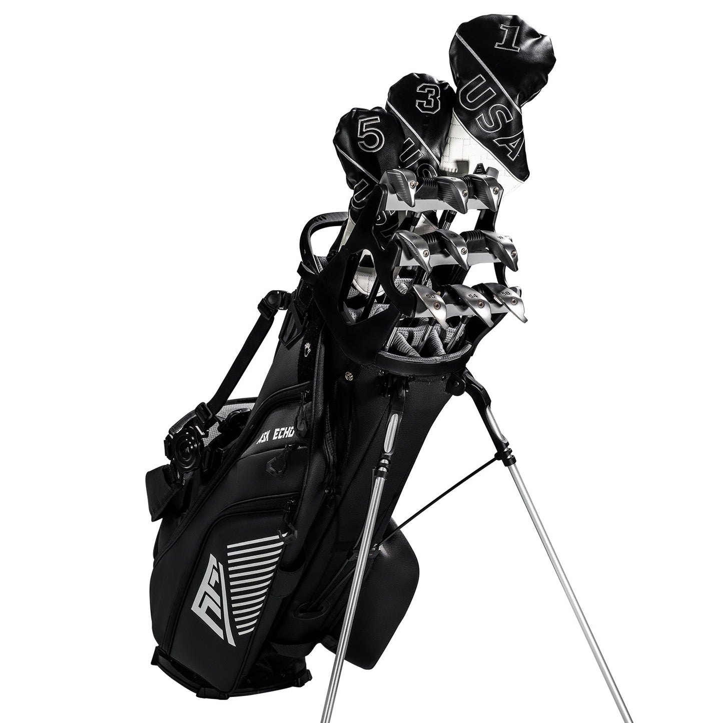 ST-14 Hybrid Stand Bag and Pendor Lock Club Organizer Bundle / Black