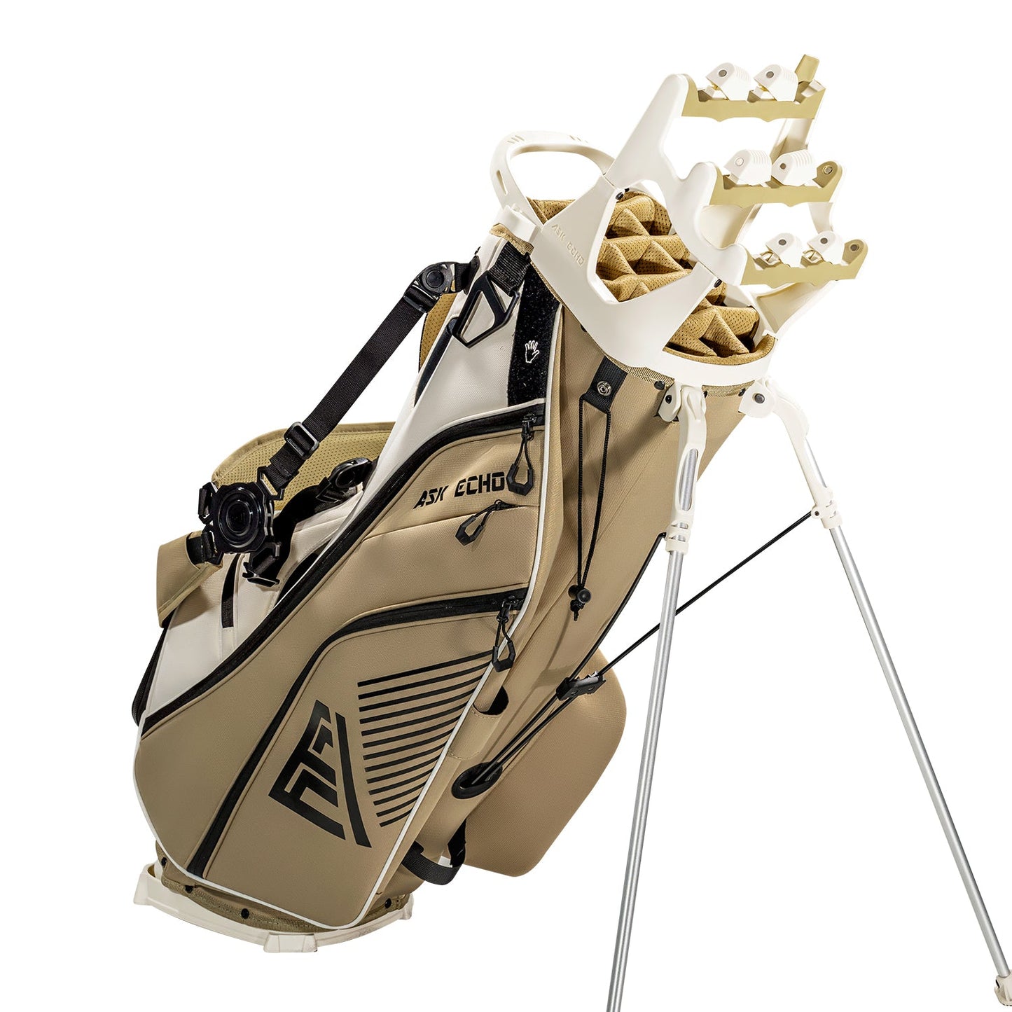 ST-14 Hybrid Stand Bag and Pendor Lock Club Organizer Bundle / Toasted Almond