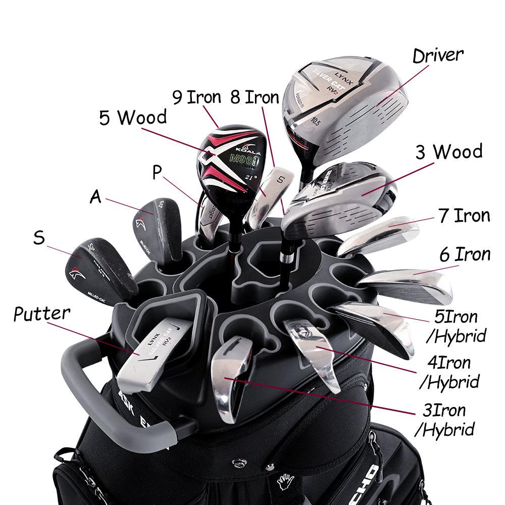 Ask Echo 2024 T-LOCK 14 Way Organizer Dividers Golf Soundless Cart Bag / All Color