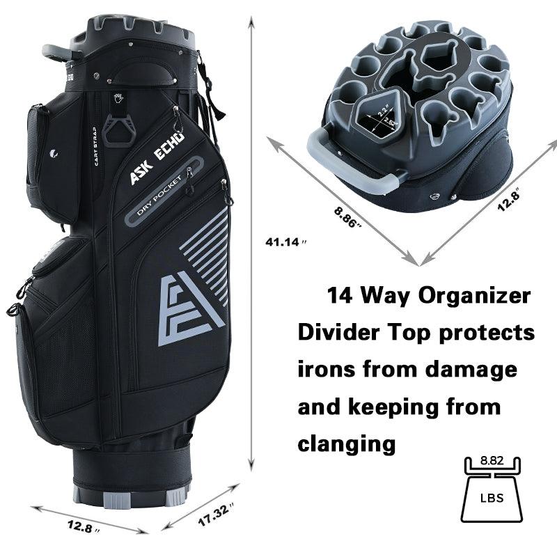 Ask Echo 2024 T-LOCK 14 Way Organizer Dividers Golf Soundless Cart Bag / All Color